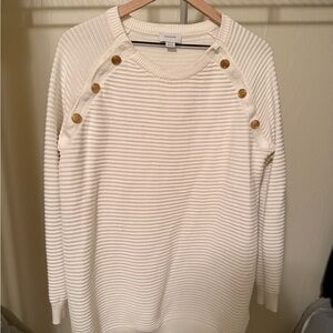 Seraphine Cream Sweater with Gold Button Details